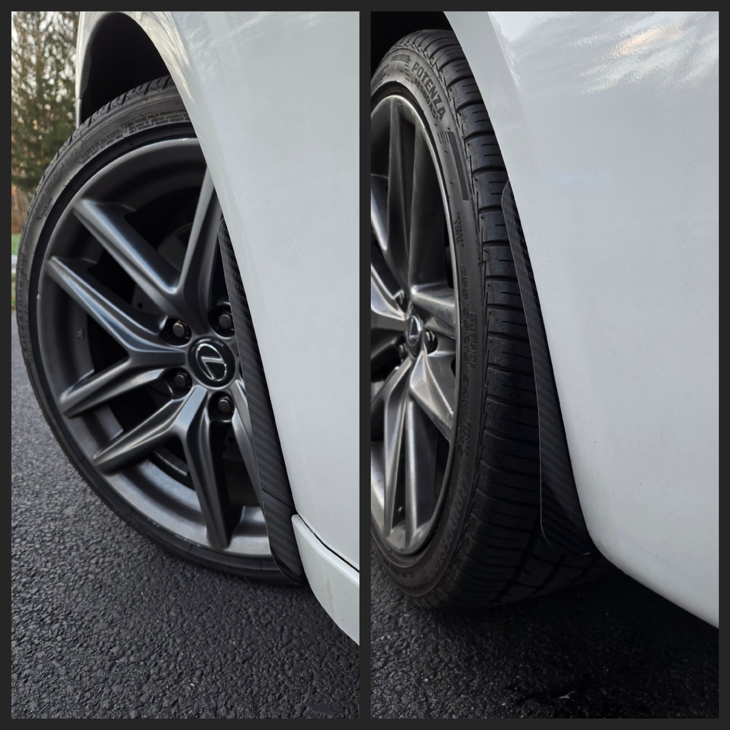 2014-2020 Lexus IS200t, IS300, IS350 Carbon Fiber Mudguards