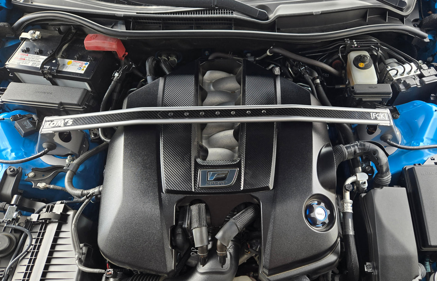 Carbon Fiber Cover for 2021-2025 Lexus IS Tom's Strut Tower Bar